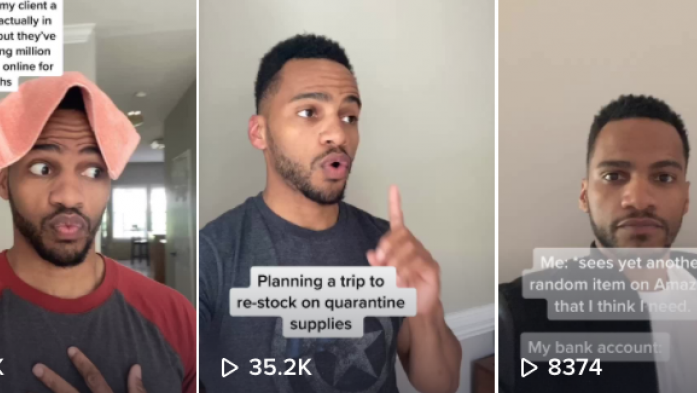 Screenshot of 3 posts from TikTok