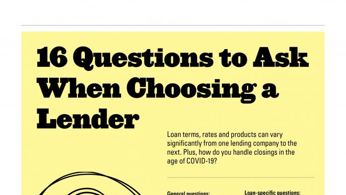 16 Questions to Ask When Choosing a Lender infographic