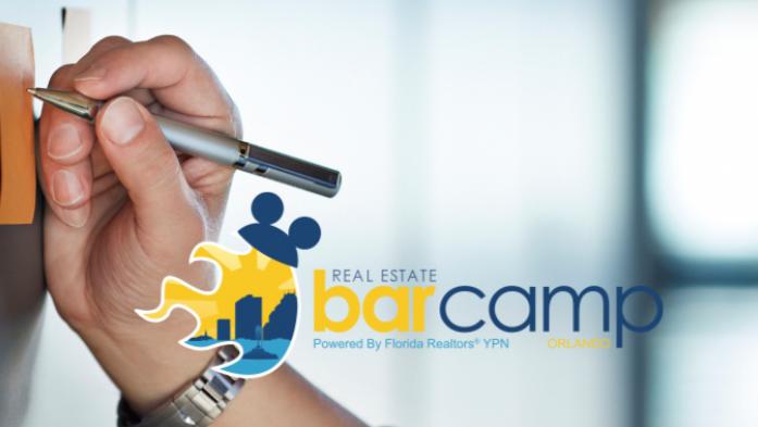 hand writing on post it note with REBarCamp logo