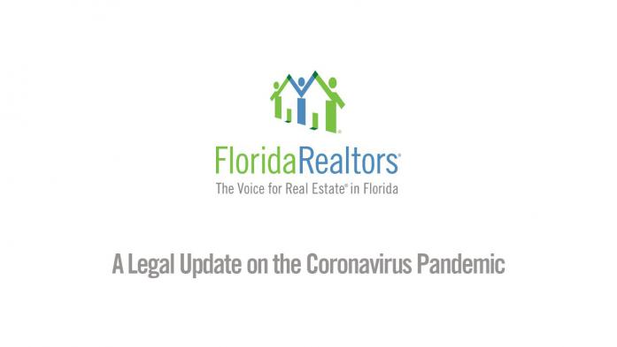 Florida Realtors Legal Update on the Coronavirus (March 17, 2020)