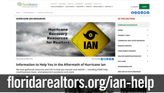 A Message From Florida Realtors' President: Hurricane Ian Relief