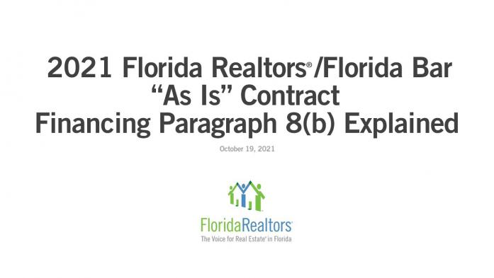 Webinar: Changes to 2021 Residential Contract Financing Explained
